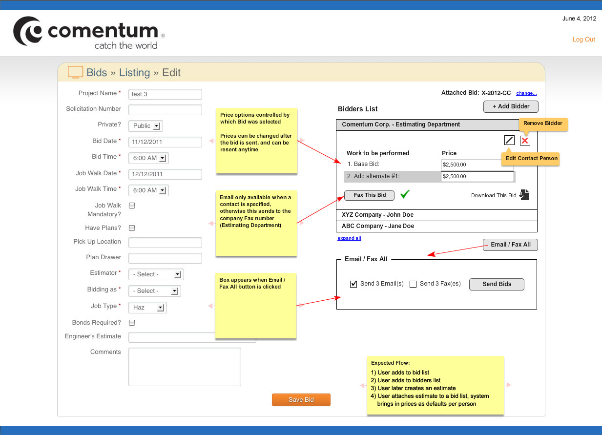 Wireframe Example Wireframe Example