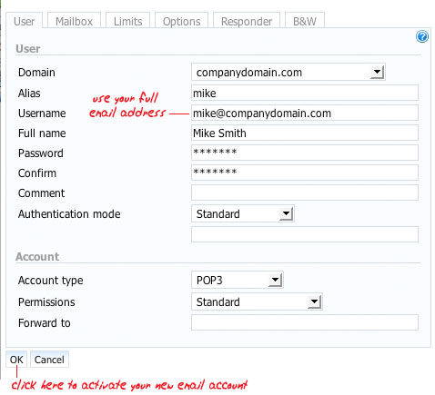 configure email account