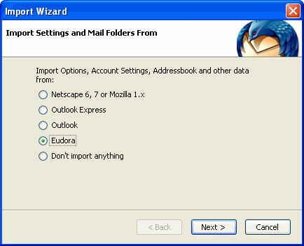 Eudora to Thunderbird migration